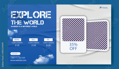 Explore the world with us plan your next adventure and discover amazing destinations with special offers.
Time to explore the world with an exciting travel offer featuring waterfalls beaches and peopl