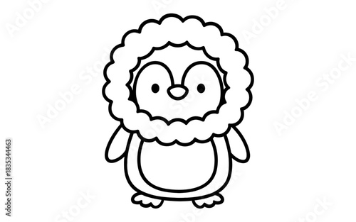 Cute penguin coloring page for kids' winter activities