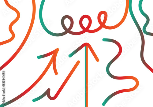 Vibrant abstract geometric lines with bold color accents