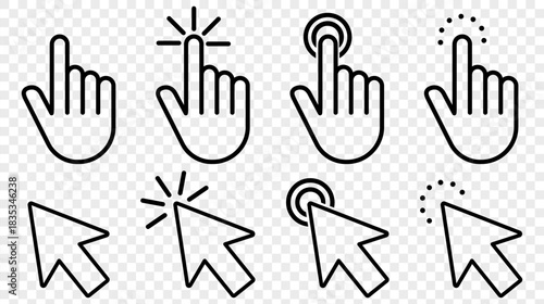 Set of pointer click icon