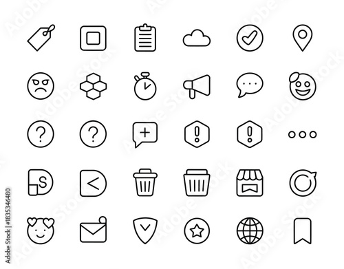 User interface and web symbol line icon set for apps websites and digital layouts