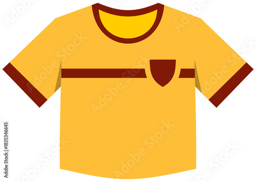 Short sleeve soccer jersey illustration. Editable Color Vector