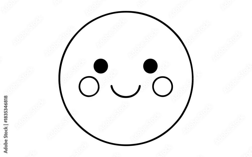 Fototapeta premium Minimalist smiley face design with happy expression