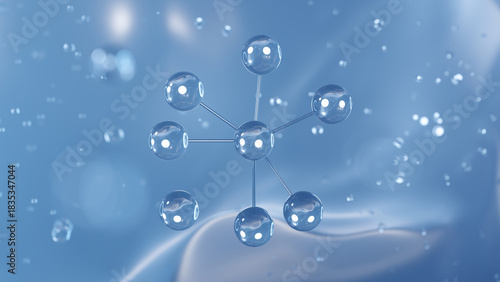 Fototapeta Naklejka Na Ścianę i Meble -  lithium hexafluorophosphate molecular structure, 3d model molecule, electrolyte salt structural chemical formula view from a microscope