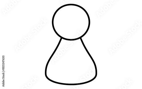 Simple outline of a classic game piece for board and strategy games