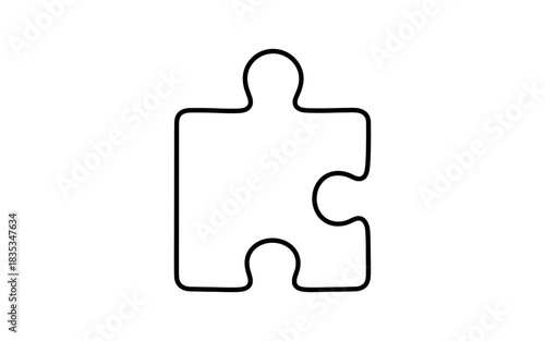 Minimalist puzzle piece outline for creative design projects
