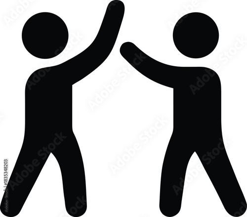 Two People High Fiving Success Icon