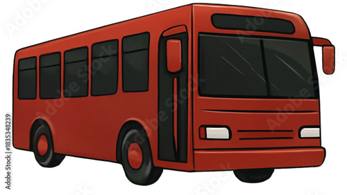 Red bus isolated on white