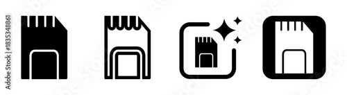 Modern sim and esim icon illustration with transparent background representing cellular network technology