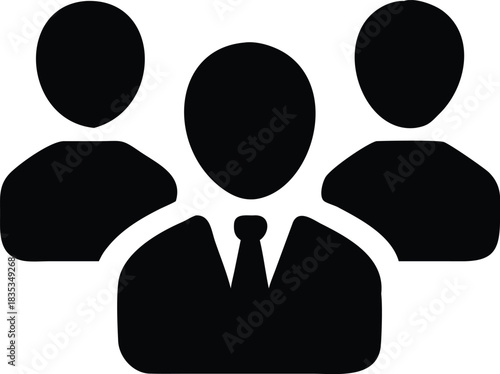 Corporate Team With Executives Flat Icon