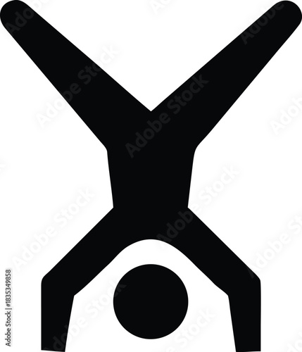 Person Doing Handstand Flat Filled Icon