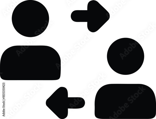 Mentorship Program Two People Exchange Icon