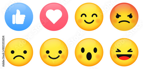 Emoticon vector buttons
