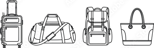 Luggage suitcase bag travel backpack duffel tote journey vacation tourism trip