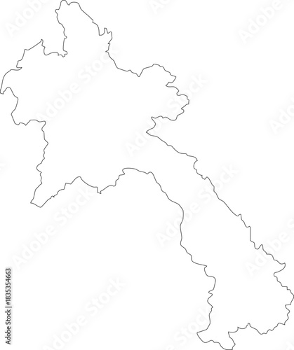 Laos Map Isolated Outline Stroke Vector Map Editable