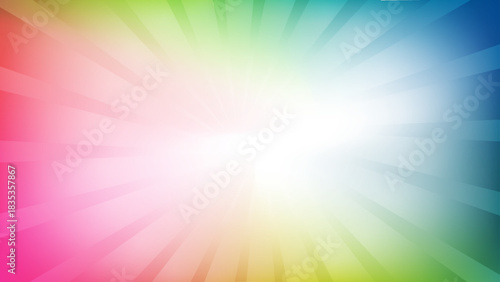 Vibrant Abstract Rainbow Sunburst Background with Bright White Center