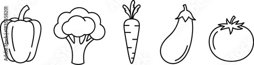 Vegetables pepper broccoli carrot eggplant tomato food healthy diet vegan raw