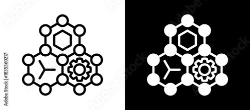 Nanotechnology whiteblack icon