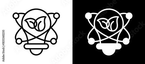 Green Technology whiteblack icon