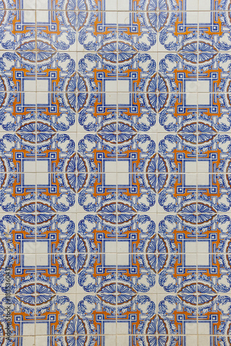 Vintage Portuguese azulejo wall