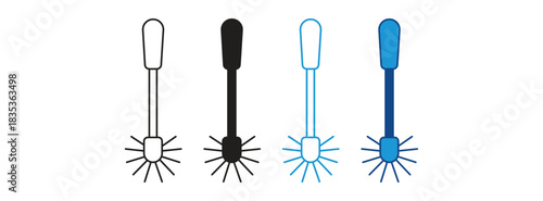 Toilet brush icon Symbol collection thin outline set. Vector illustration.