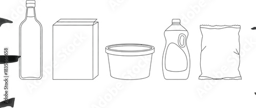 Grocery store aisle product shelf retail shopping consumerism food outline