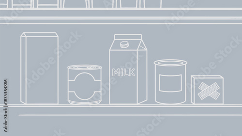 Food shelf grocery store milk can box product retail shopping market diet