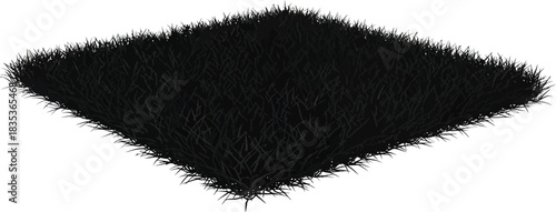 Black grass dark turf synthetic lawn artificial field square patch isolated ground