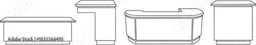Reception desks counters furniture interior design office commercial modern line