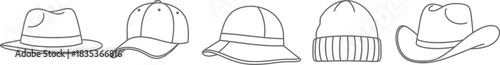 Hats headwear fashion style apparel clothing accessory fedora baseball cap beanie