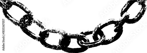 Black and white chain necklace stencil illustration for urban design