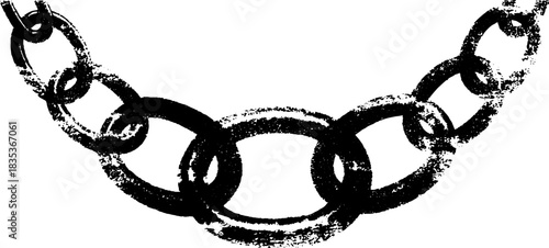 Black and white chain necklace stencil illustration for urban art and design