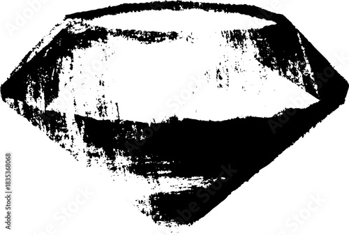 Black and white grunge stencil diamond design for urban art and posters