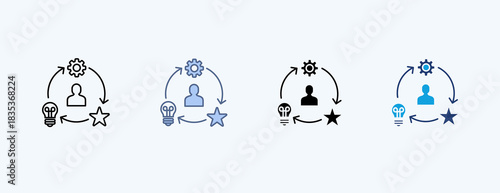 Competency Multiple Icon Illustration Vector