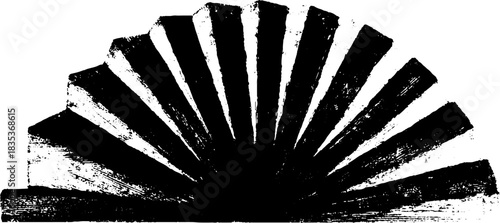 Monochrome geometric fan pattern for urban design and decoration