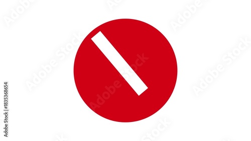 Red Cross Error or Warning Animation on White Background.