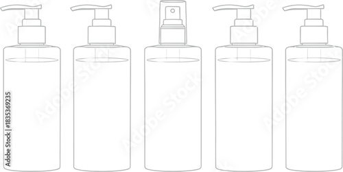 Cosmetic bottles product packaging dispenser pump lotion shampoo container blank