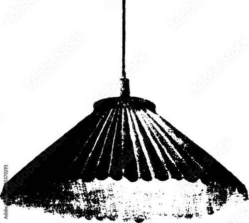 Vintage pendant lamp black and white stencil design for retro decor