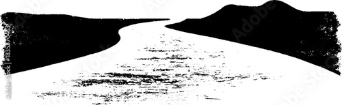 River bend stencil art for urban landscape design