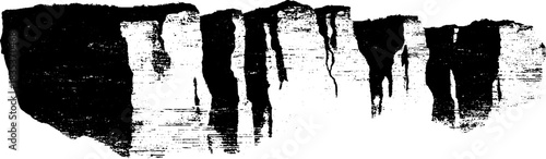 Monochrome stencil of rocky cliff face for urban art design