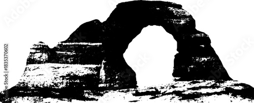 Black and white desert rock stencil art for urban decor