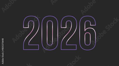 2026 New Year on black background.  Modern 2026 year Template. New Year 2026 Social media post template
