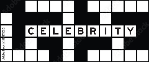Alphabet letter in word celebrity on crossword puzzle background