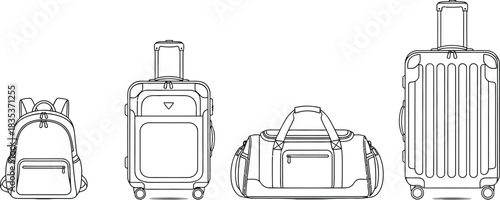 Luggage bags travel suitcase backpack duffel wheeled vacation journey trip gear