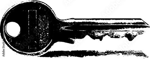 Black and white house key stencil illustration for urban design