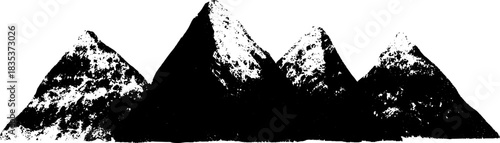 Abstract black and white mountain stencil illustration for urban art design