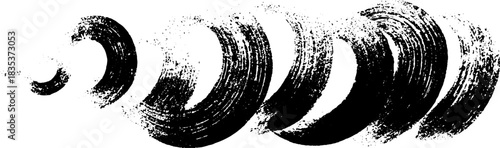 Abstract black and white spiral stencil illustration for artistic designs
