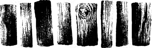 Black and white aged timber texture stencil for design