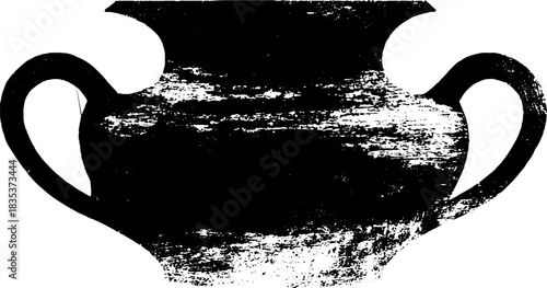 Ancient style clay pot stencil design for urban art projects