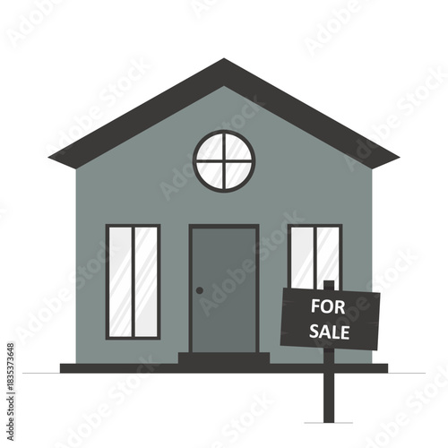 House For Sale Sign Flat Vector Illustration